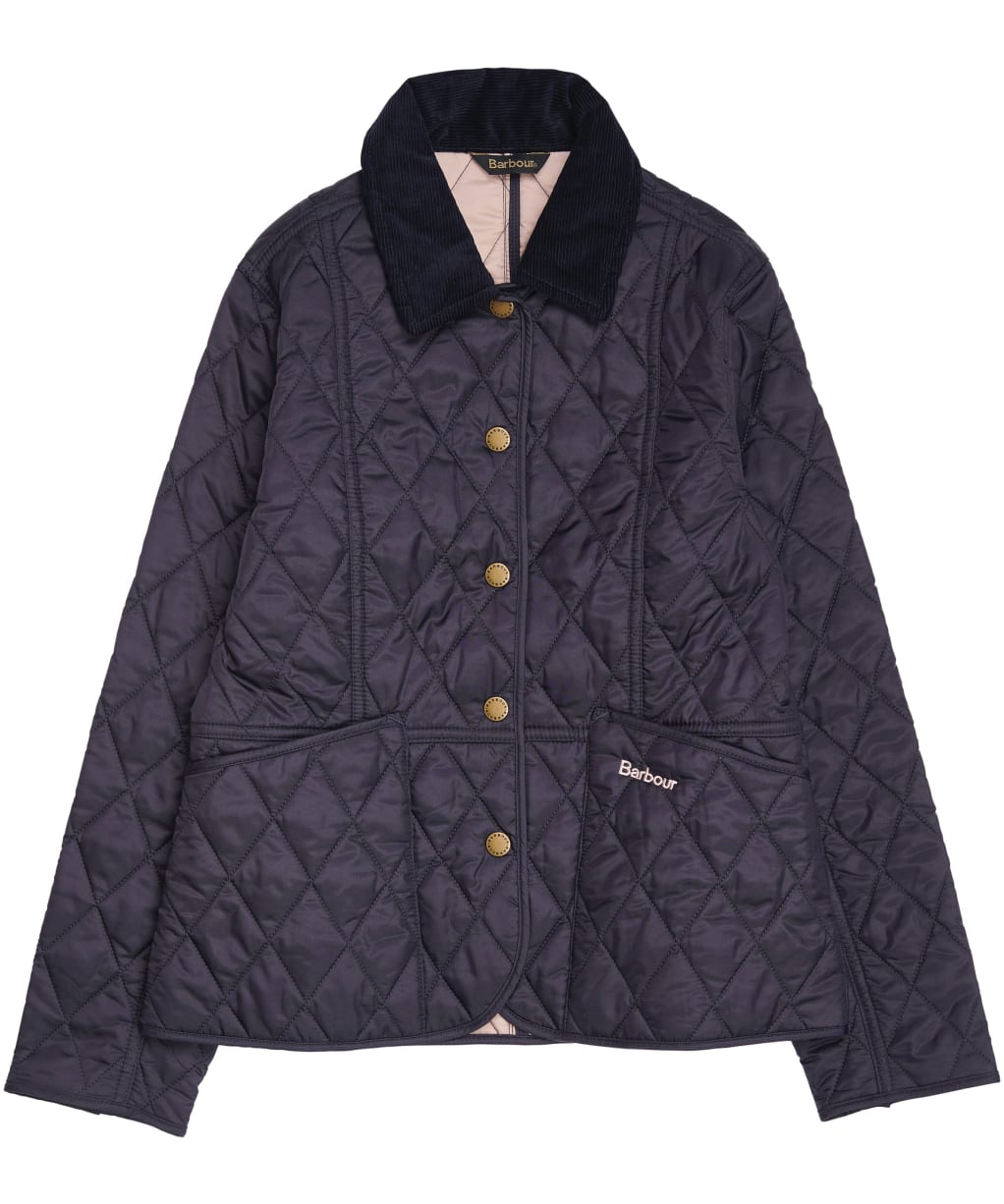 Girl's Barbour Summer Liddesdale Quilted Jacket, 2-9yrs - Navy / Gardenia