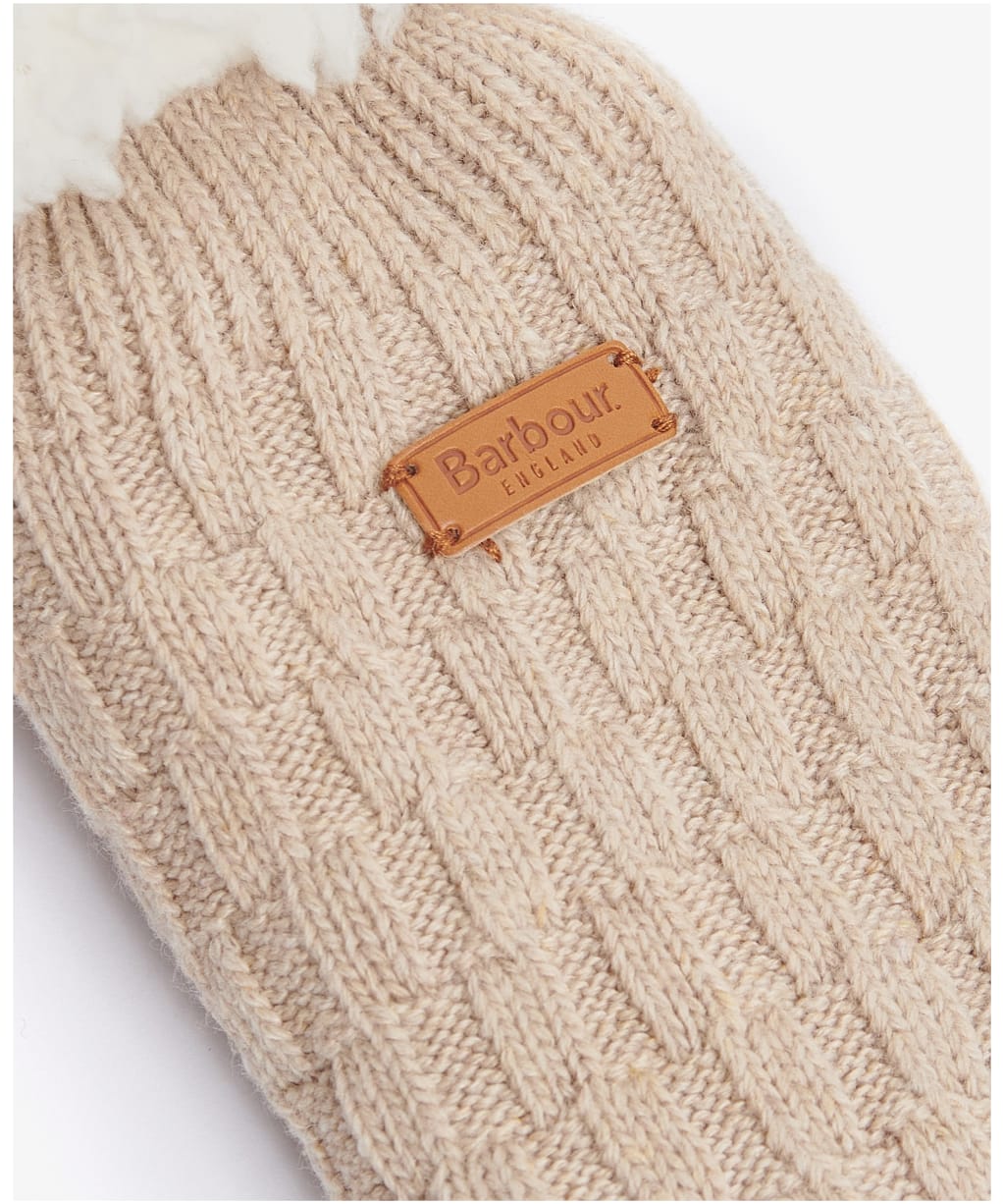 Women's Barbour Cable Knit Lounge Socks - Oatmeal