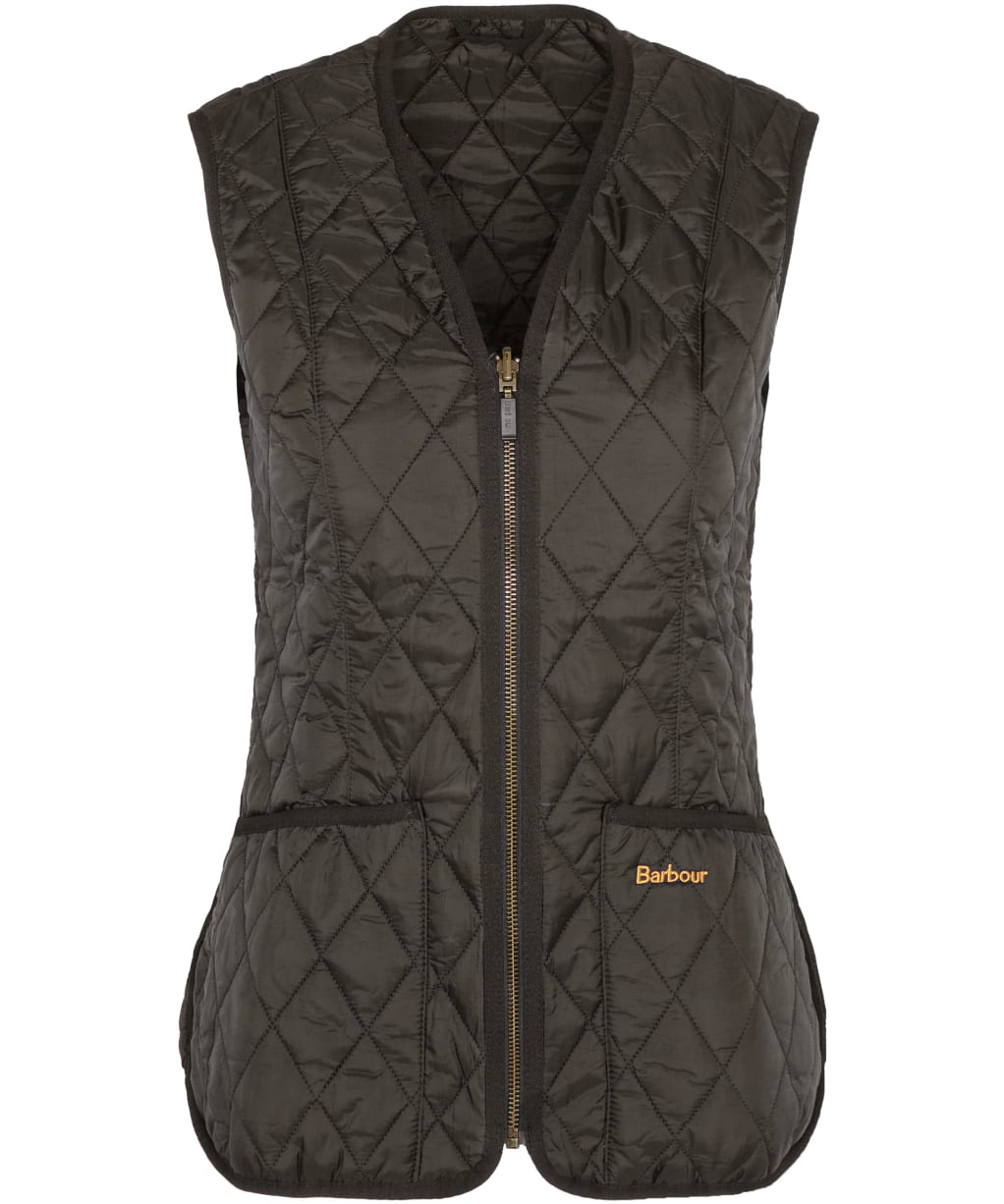 Women's Barbour Betty Quilted Waistcoat / Zip-In Liner - Dark Olive