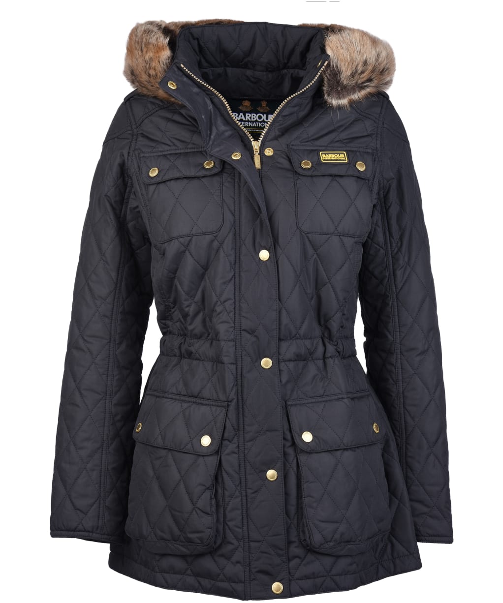 Women's Barbour International Enduro Quilted Jacket - Black