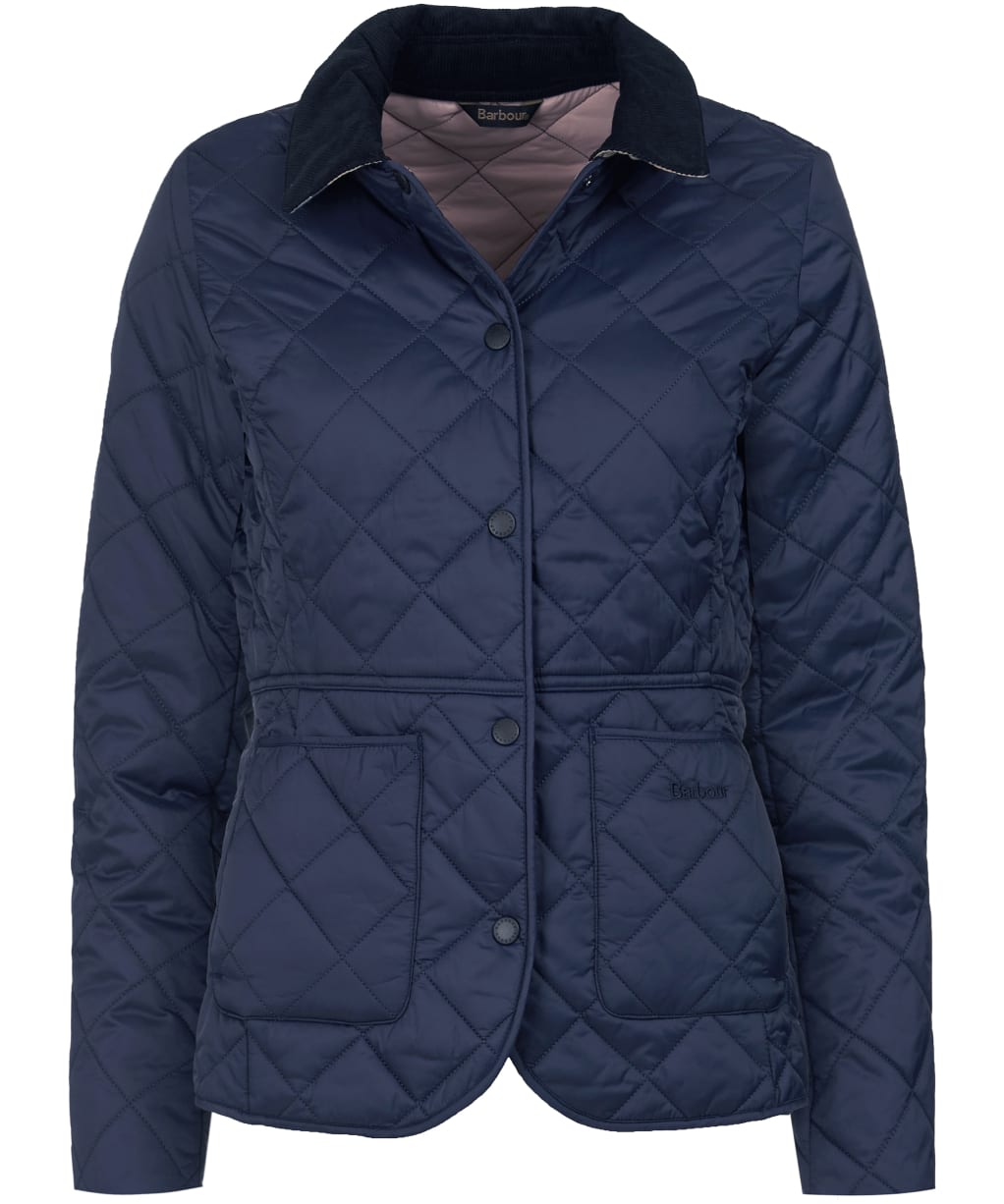 Women's Barbour Deveron Quilted Jacket - Navy / Pale Pink