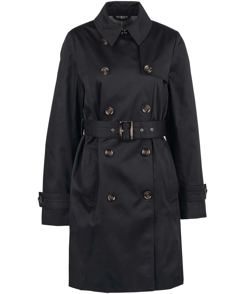 Women's Barbour Short Greta Showerproof Jacket - Black / Ancient Poplar Tartan