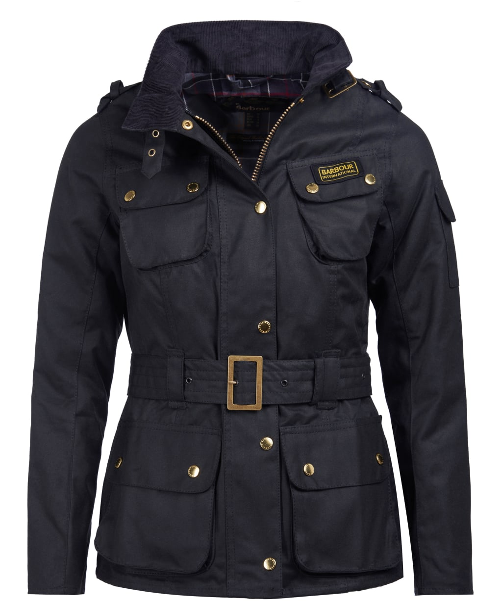 Women's Barbour International Waxed Jacket - Black