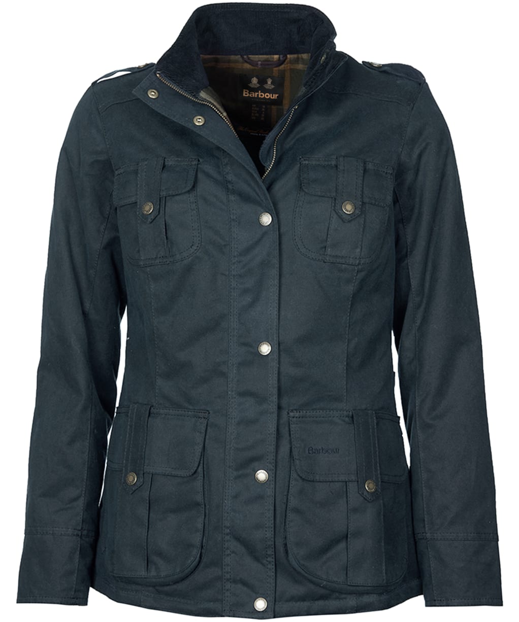 Women’s Barbour Winter Defence Waxed Jacket - Navy