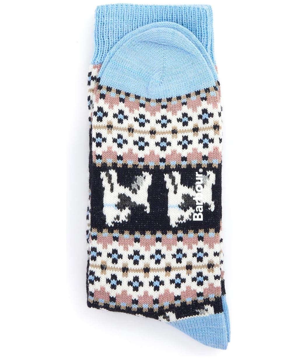 Women’s Barbour Terrier Fairisle Socks - Navy / Pink