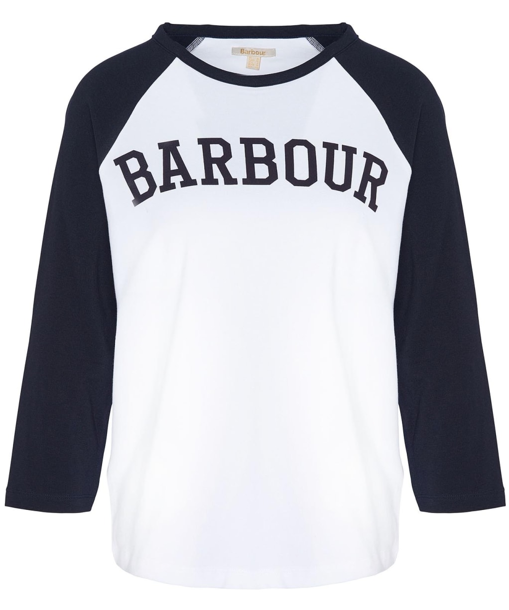 Women's Barbour Northumberland T-shirt - White / Navy 2