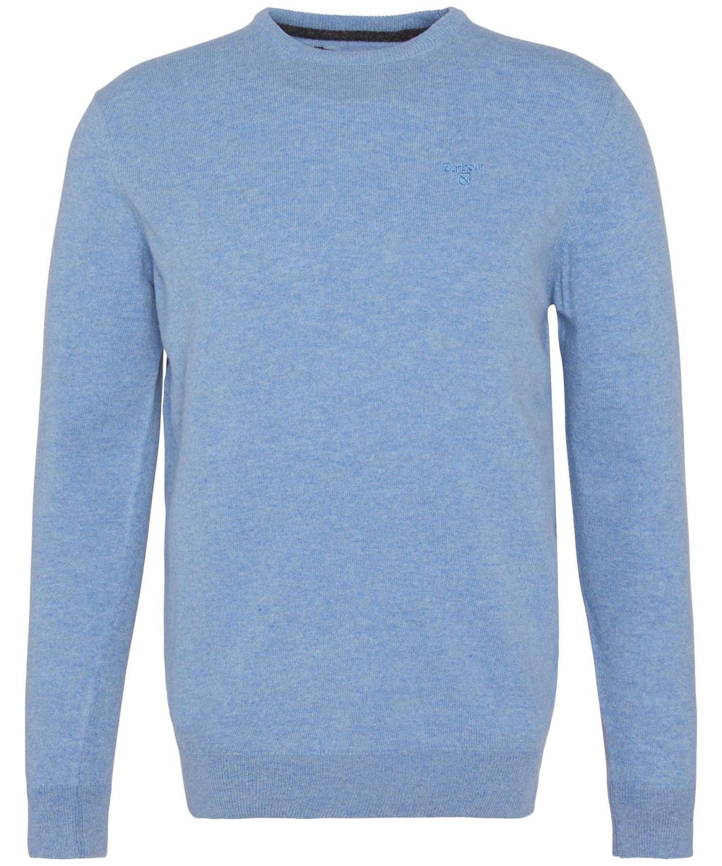 Men's Barbour Essential Lambswool Crew Neck Sweater - Cool Blue