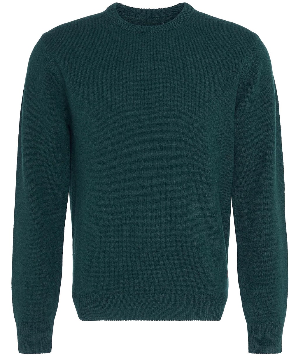 Men's Barbour Patch Crew Neck Lambswool Sweater - Evergreen