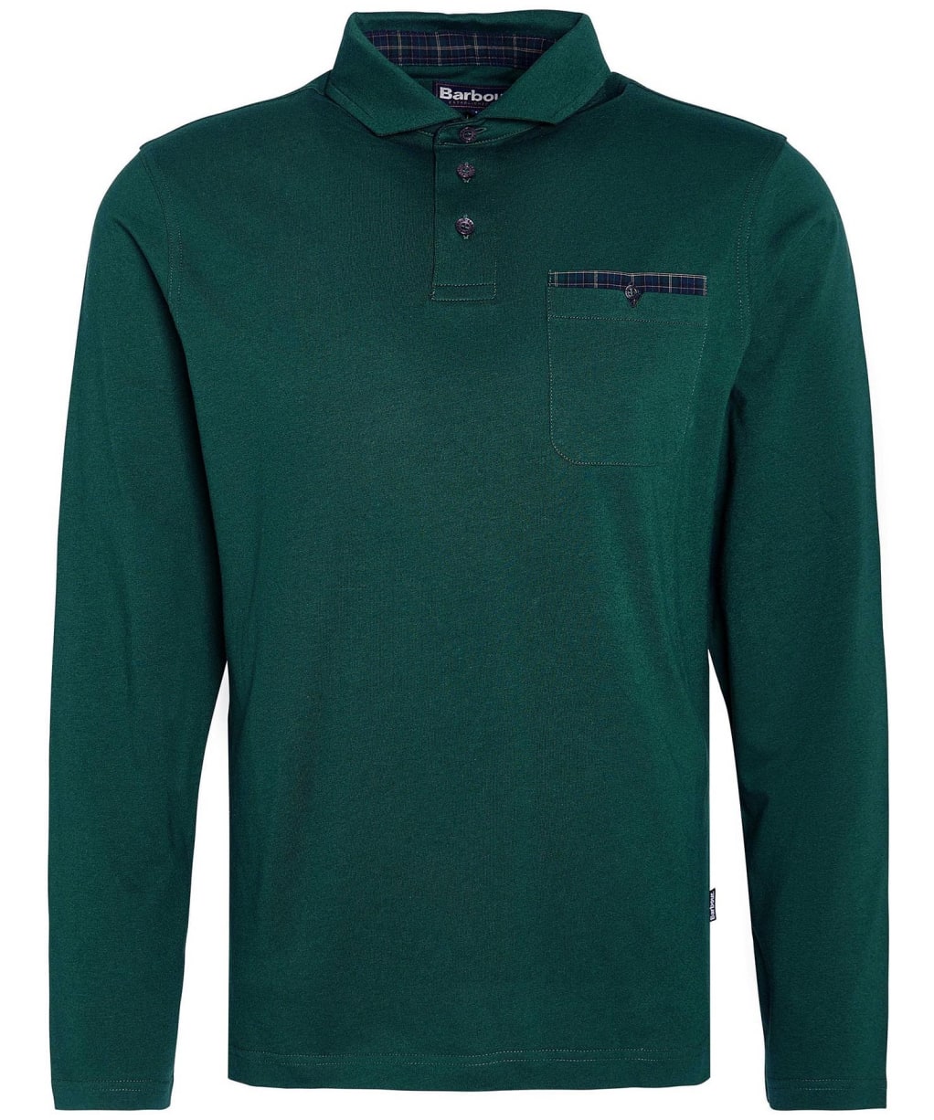Men's Barbour Long Sleeve Corpatch Polo Shirt - Seaweed