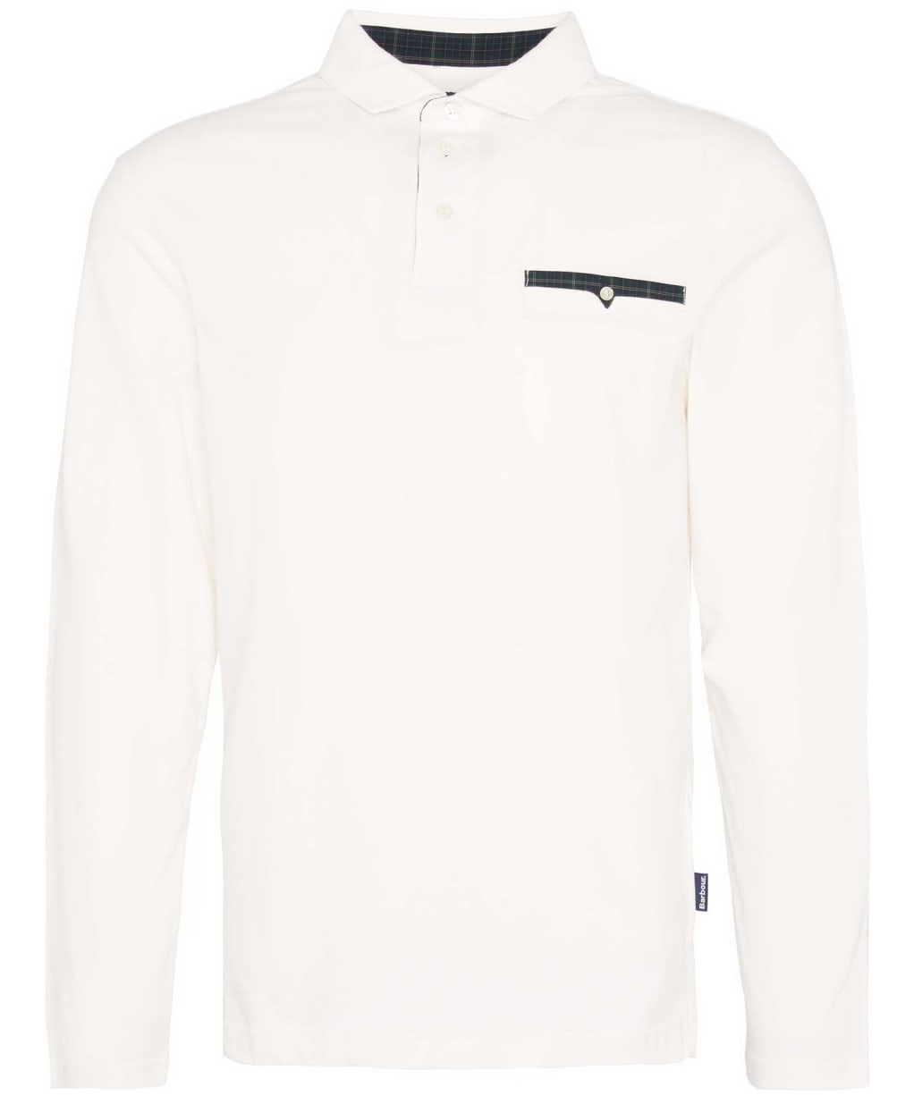Men's Barbour Long Sleeve Corpatch Polo Shirt - Whisper White