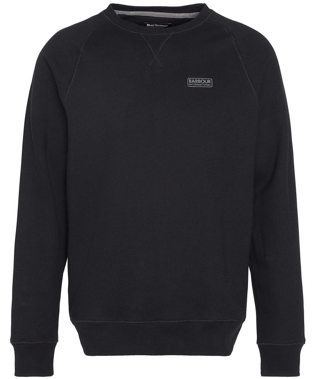Men's Barbour International Essential Crew Neck Sweat - Black / Pewter