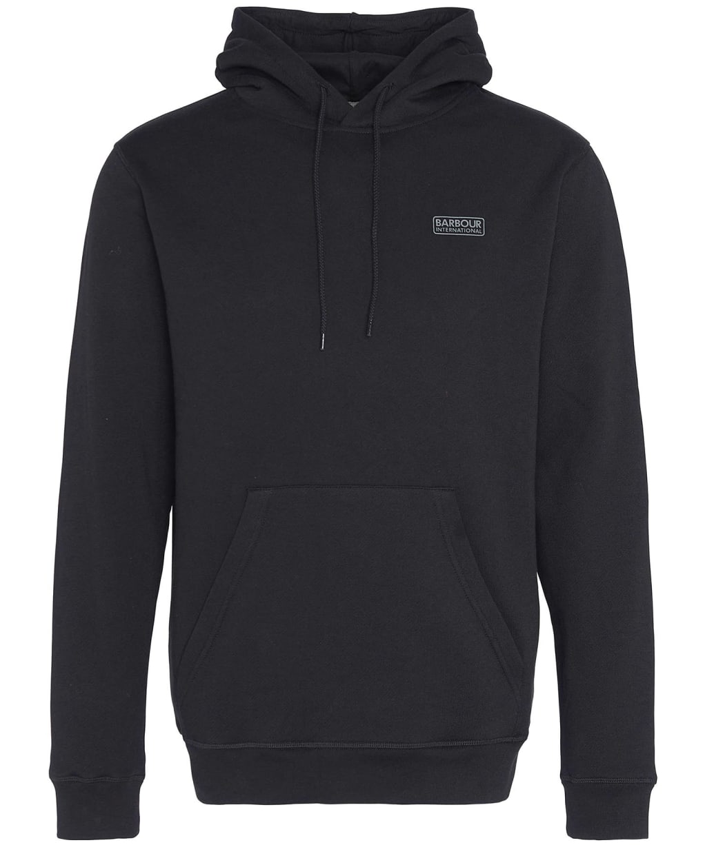 Men's Barbour International Small Logo Hoodie - Black / Pewter