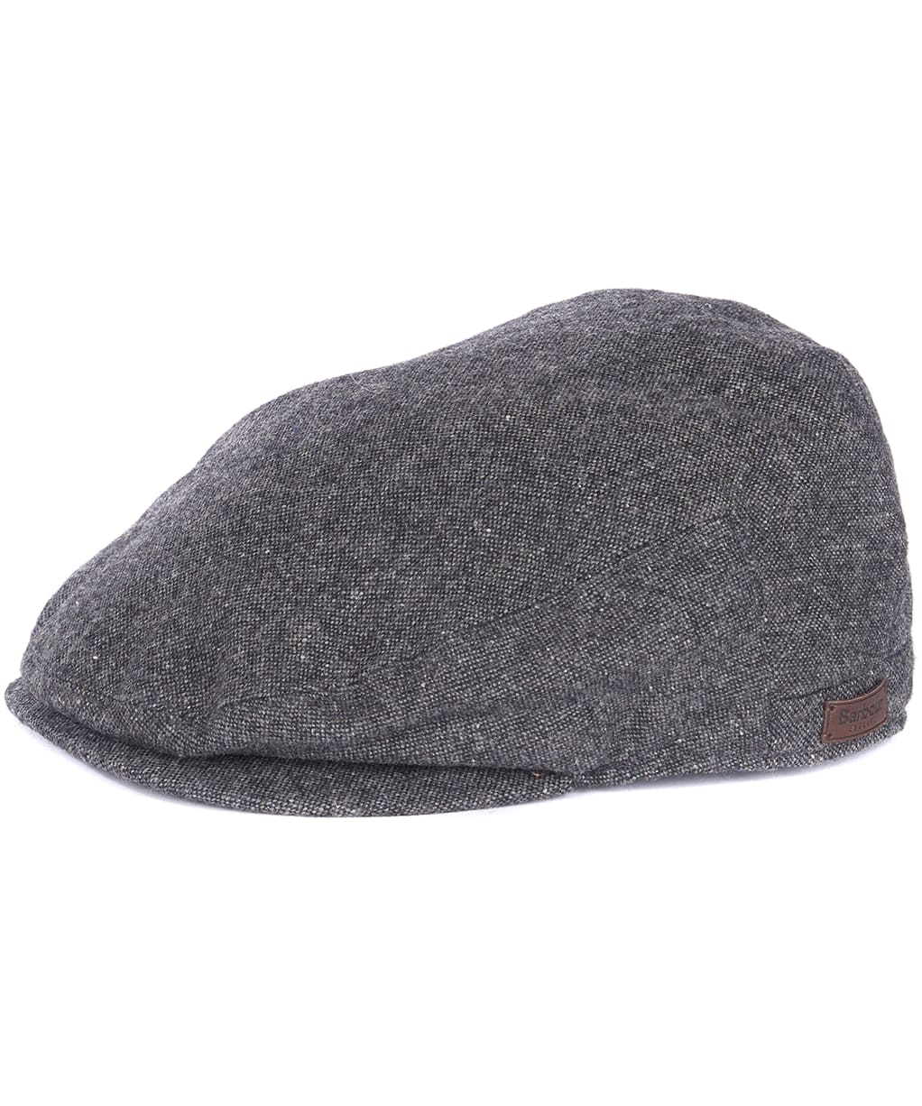 Men's Barbour Barlow Flat Cap - Grey Herringbone 