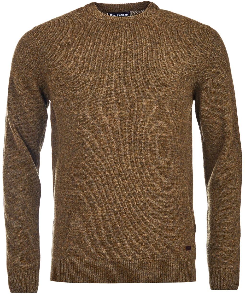 Men's Barbour Patch Crew Neck Lambswool Sweater - Willow Green