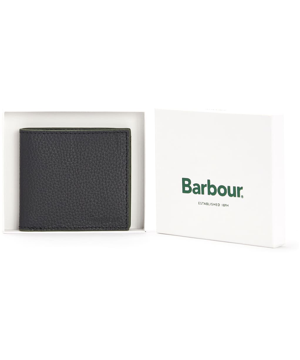 Men's Barbour Leather Billfold Wallet - Black