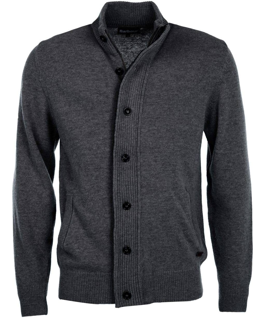 Men's Barbour Patch Zip Through Sweater - Charcoal Marl