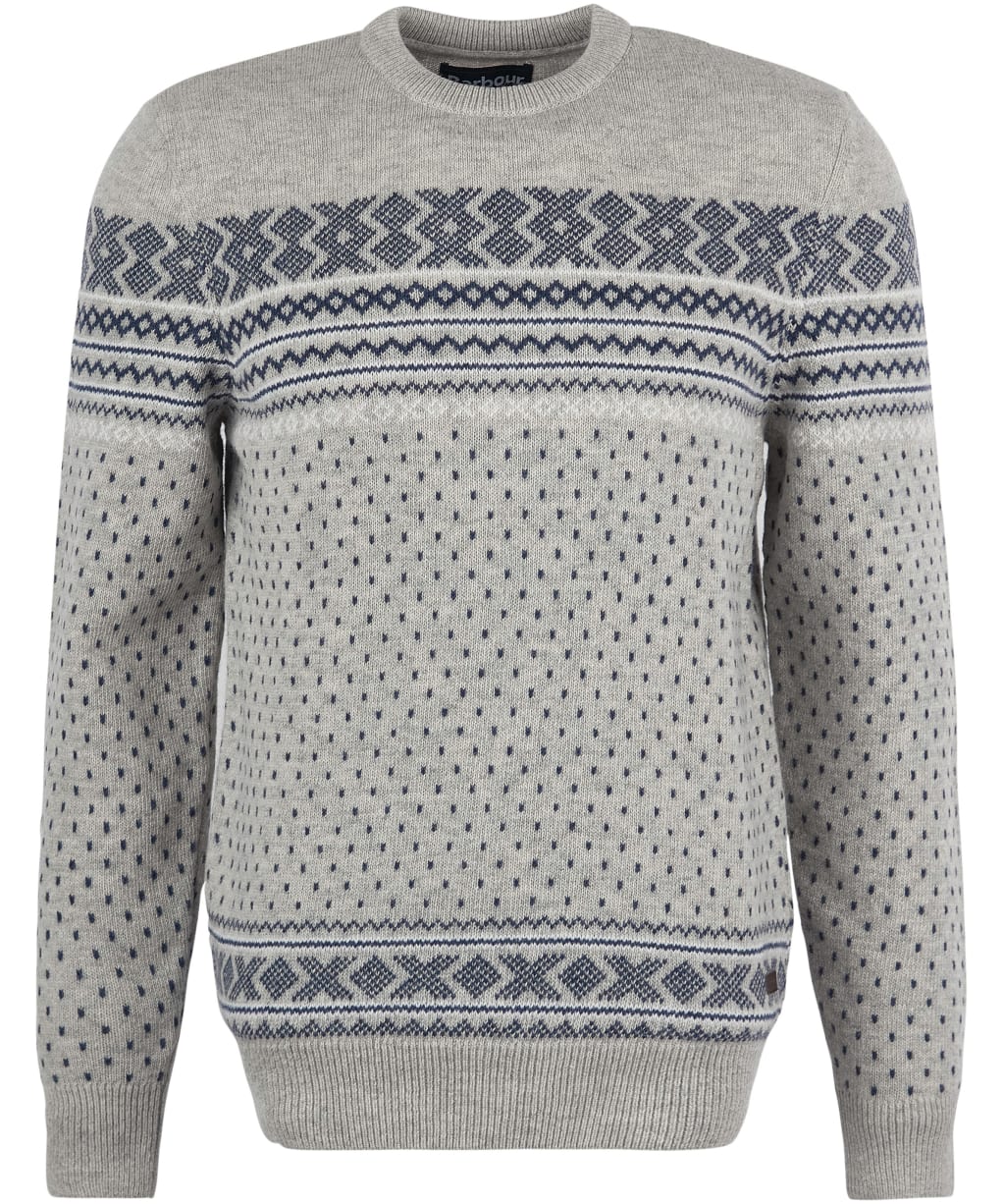 Men’s Barbour Essential Fair Isle Crew - Light Grey