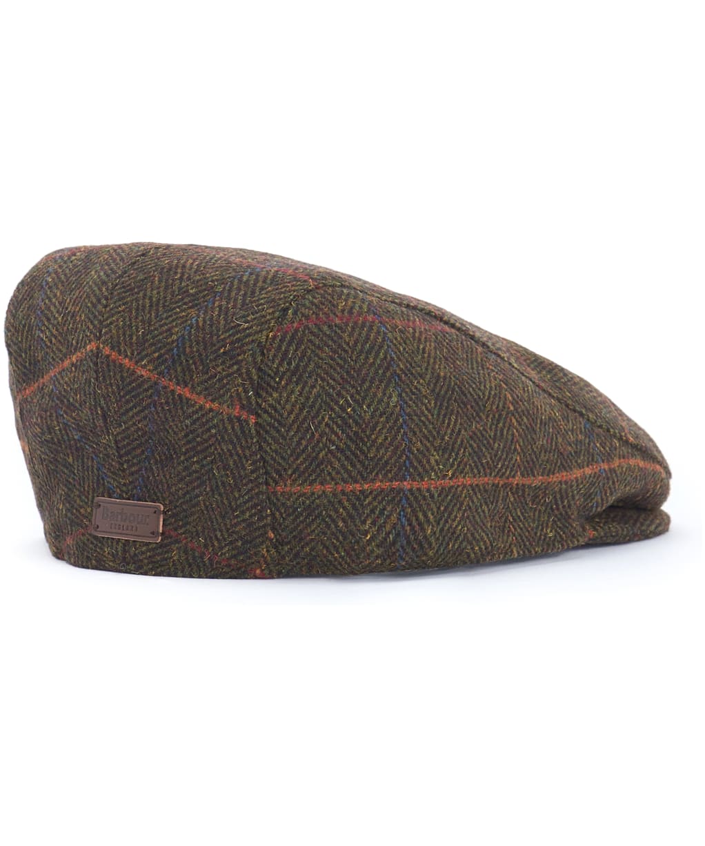 Men’s Barbour Cheviot Flat Cap - Olive Herringbone