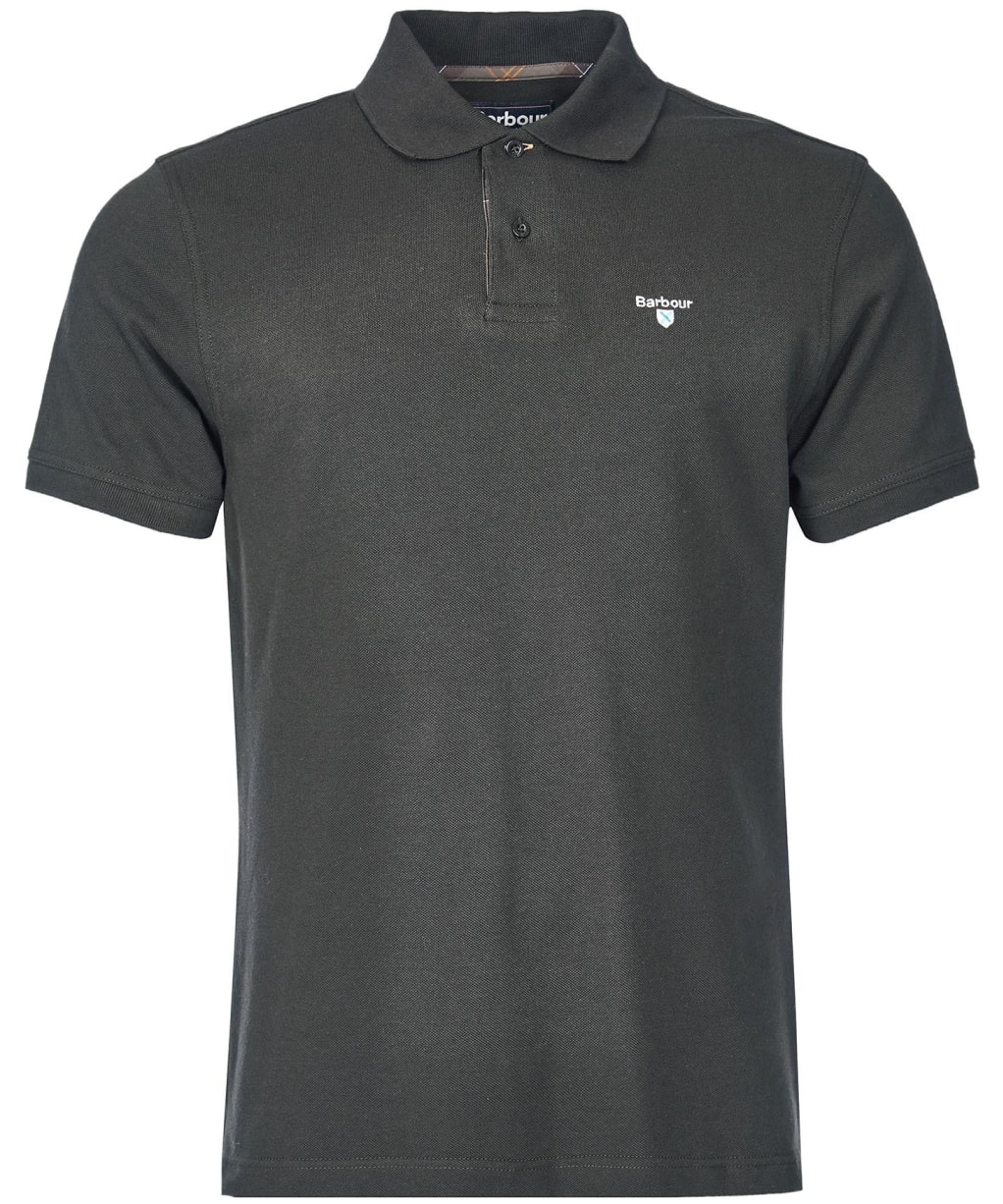 Men's Barbour Tartan Pique Polo Shirt - Forest Green