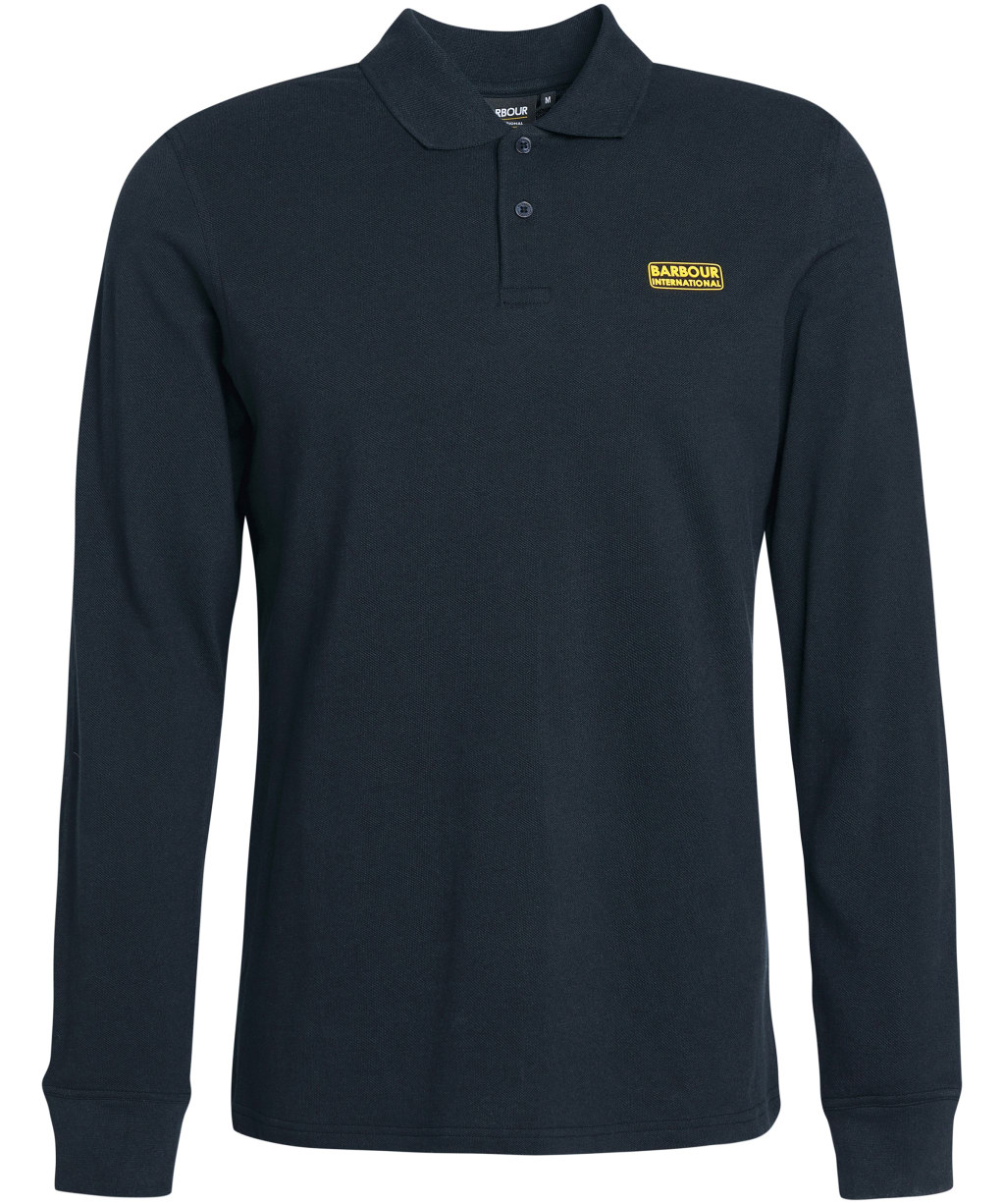 Men's Barbour International Long Sleeve Polo Shirt - Black