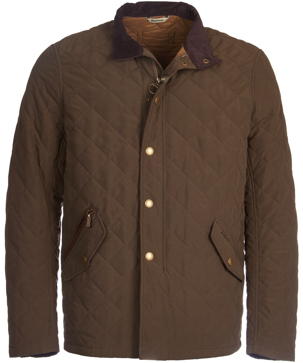 Men's Barbour Shoveler Quilted Jacket - Dark Olive