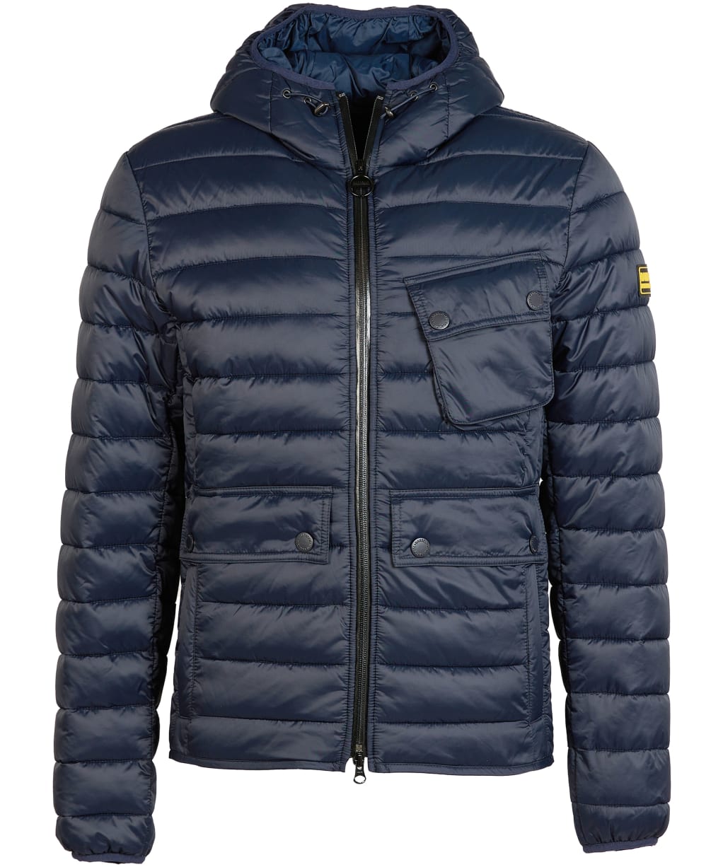 Men’s Barbour International Racer Ouston Hooded Quilted Jacket - Navy