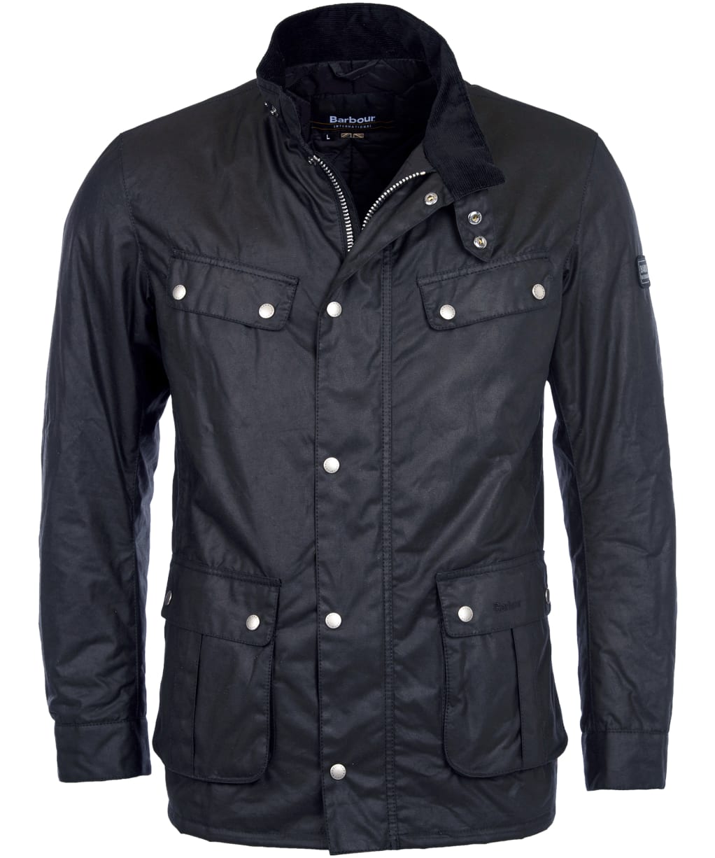 Men's Barbour International Duke Waxed Jacket - Black