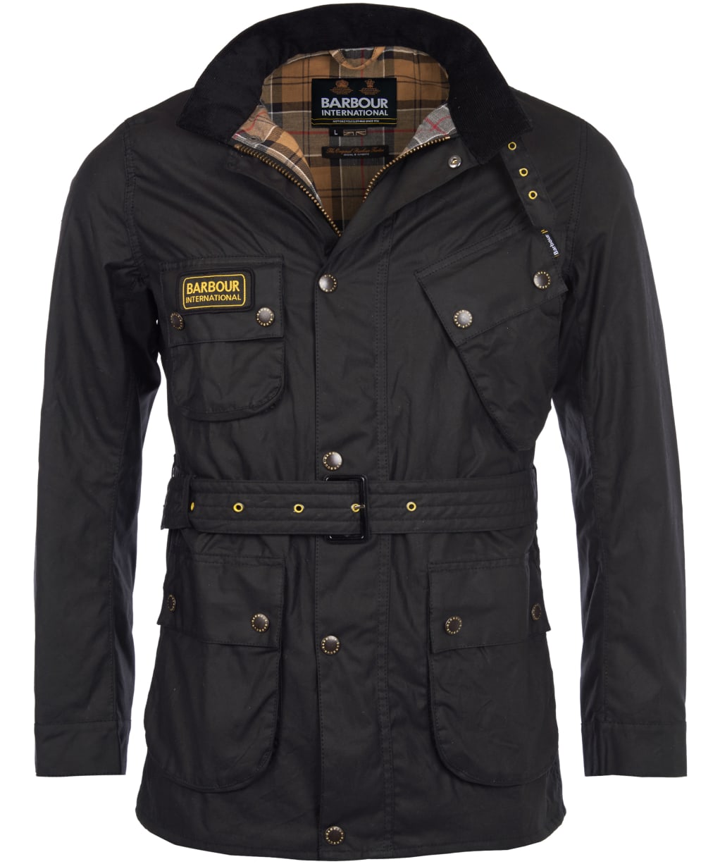 Men's Barbour International Slim International Waxed Jacket - Black