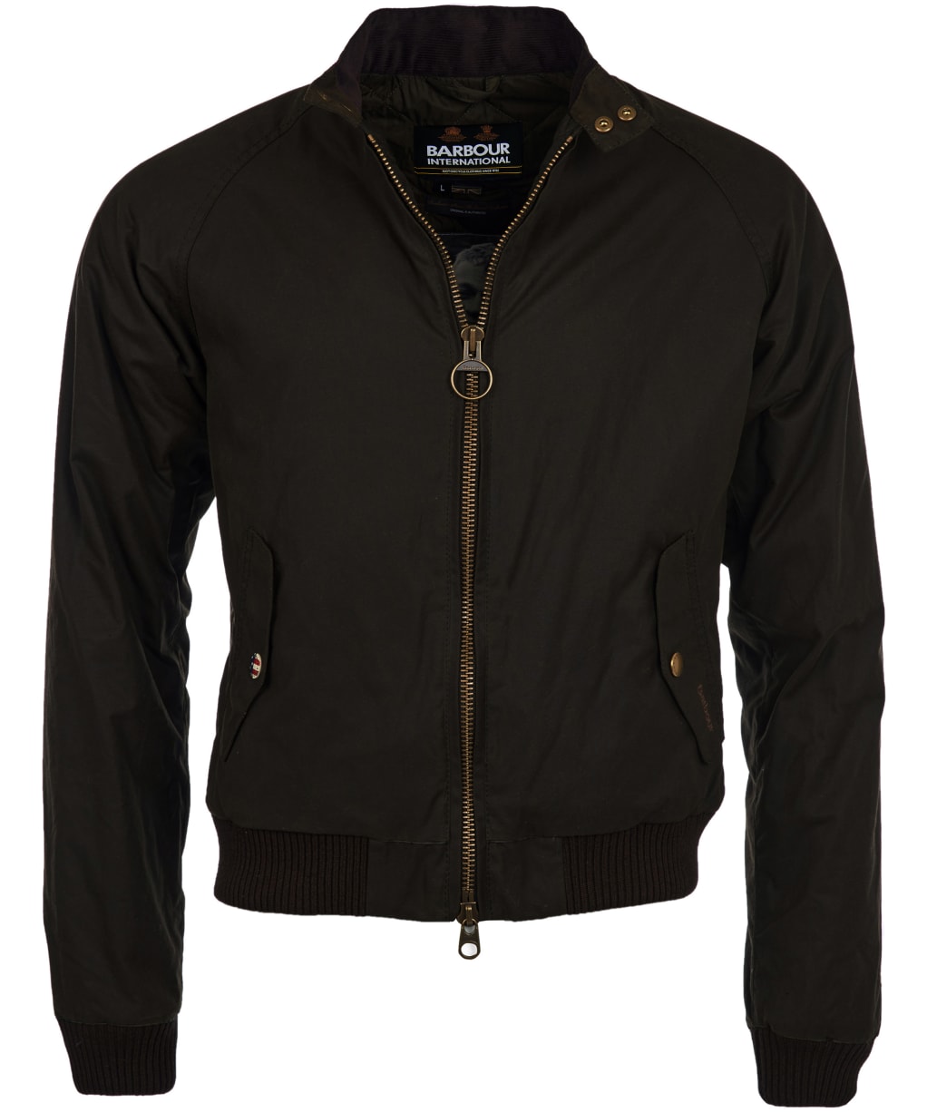 Men's Barbour International Steve McQueen Merchant Waxed Jacket - Olive