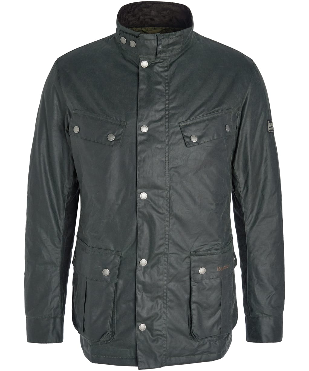 Men's Barbour International Tourer Duke Waxed Jacket - Sage