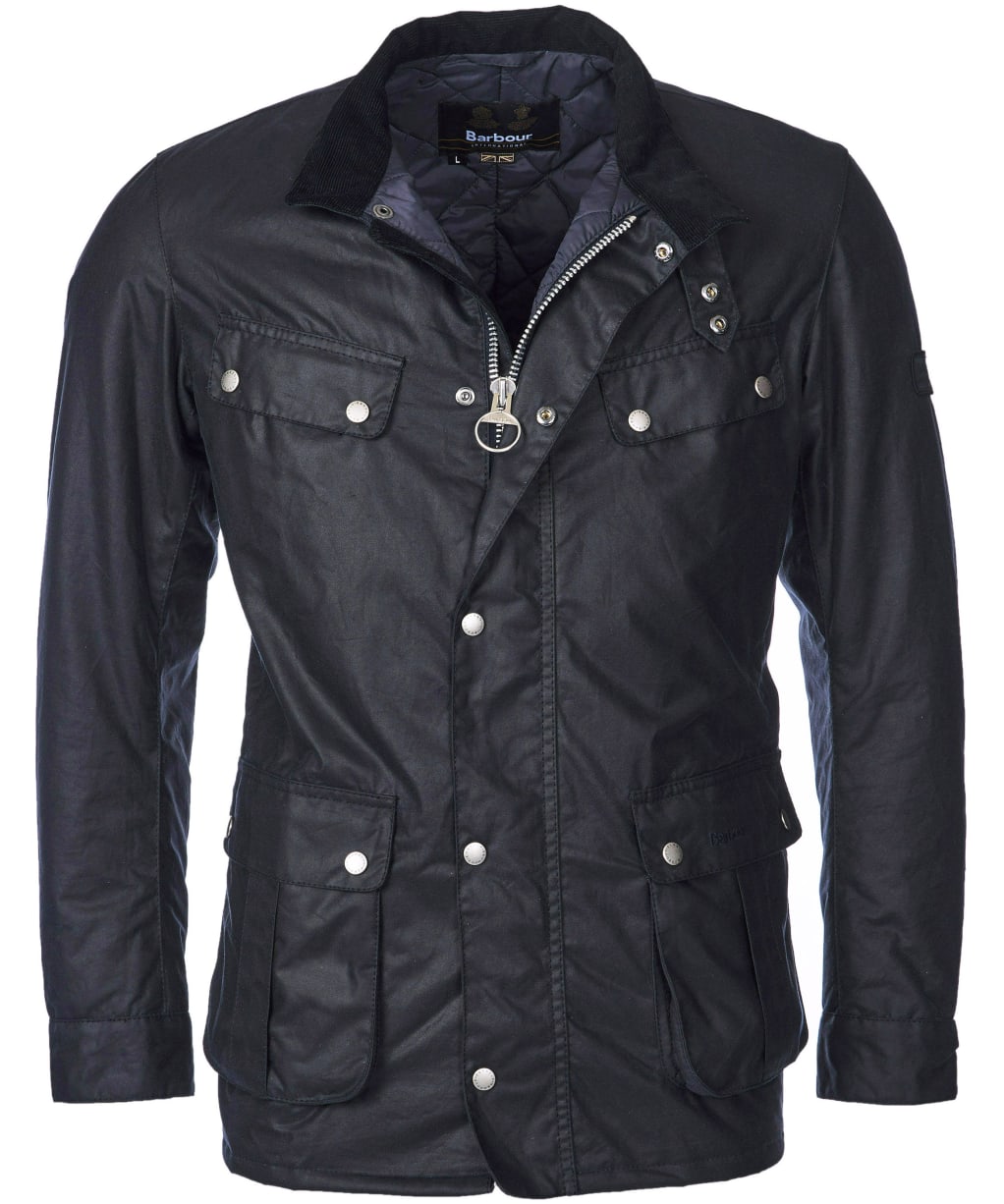 Men's Barbour International Tourer Duke Waxed Jacket - Navy