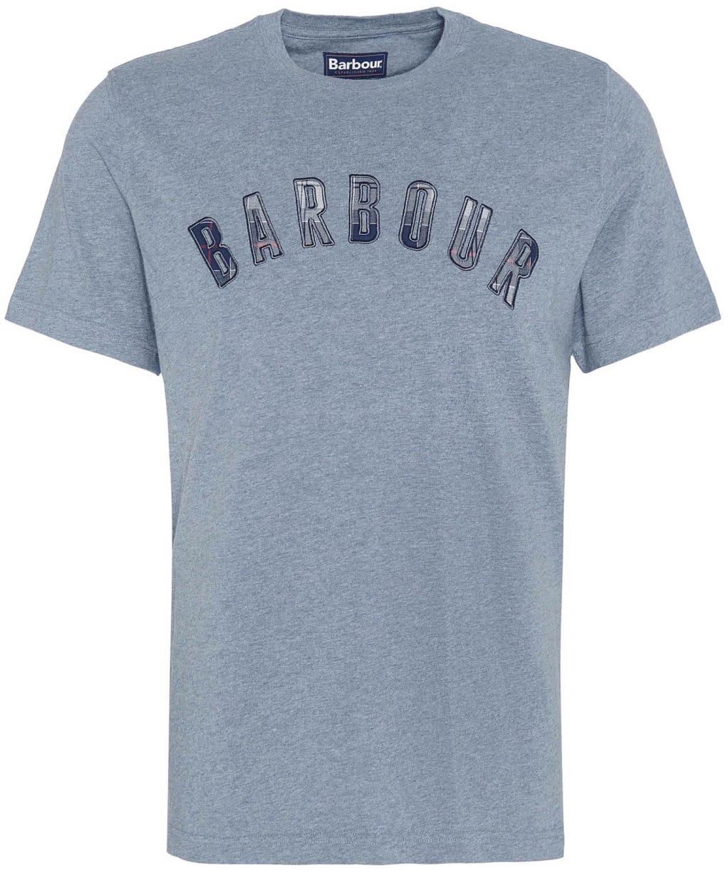 Men's Barbour Ancroft Tartan Cotton T-Shirt - Mid Grey Marl
