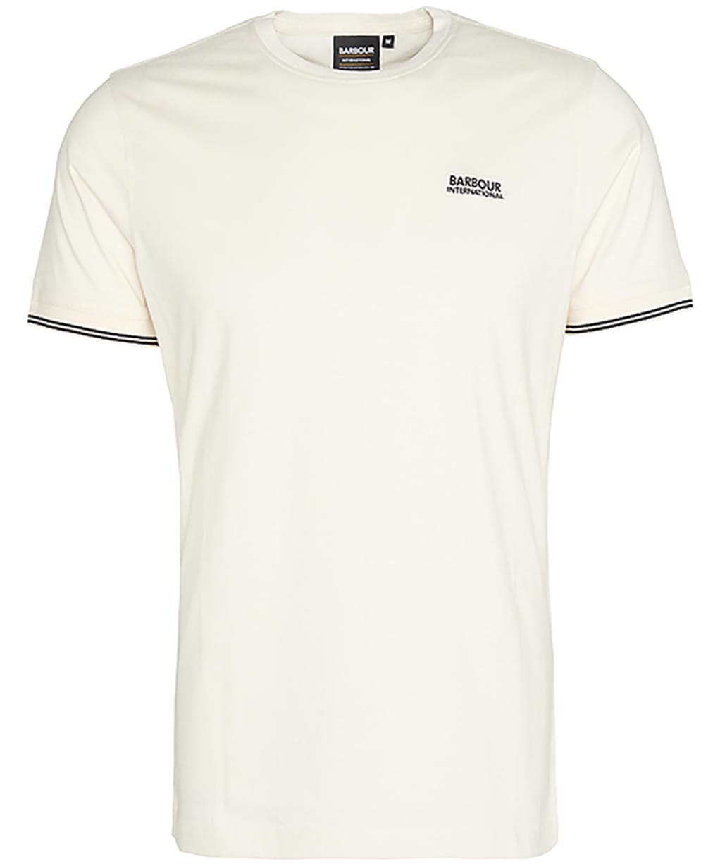 Men's Barbour International Philip Tipped Cuff Cotton T-Shirt - Whisper White
