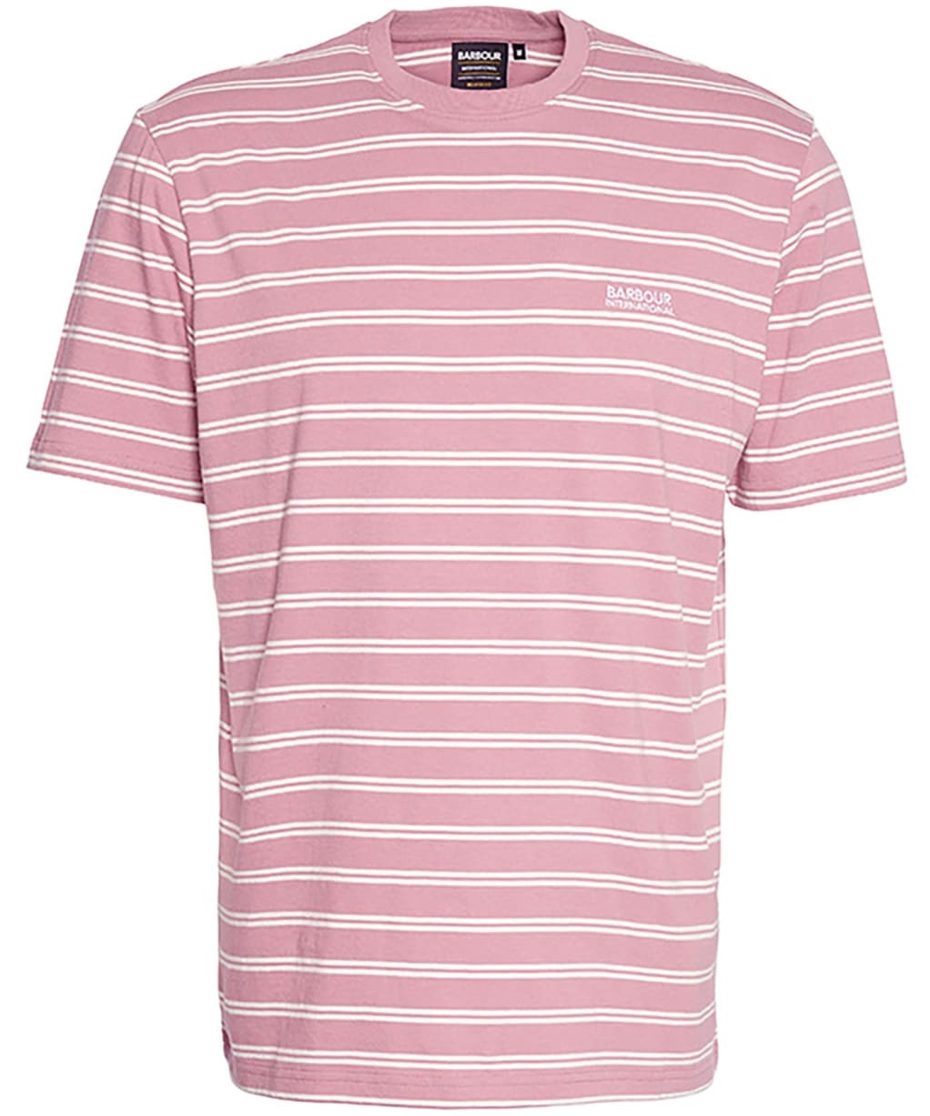 Men's Barbour International Bernie Stripe Cotton T-Shirt - Granite Pink
