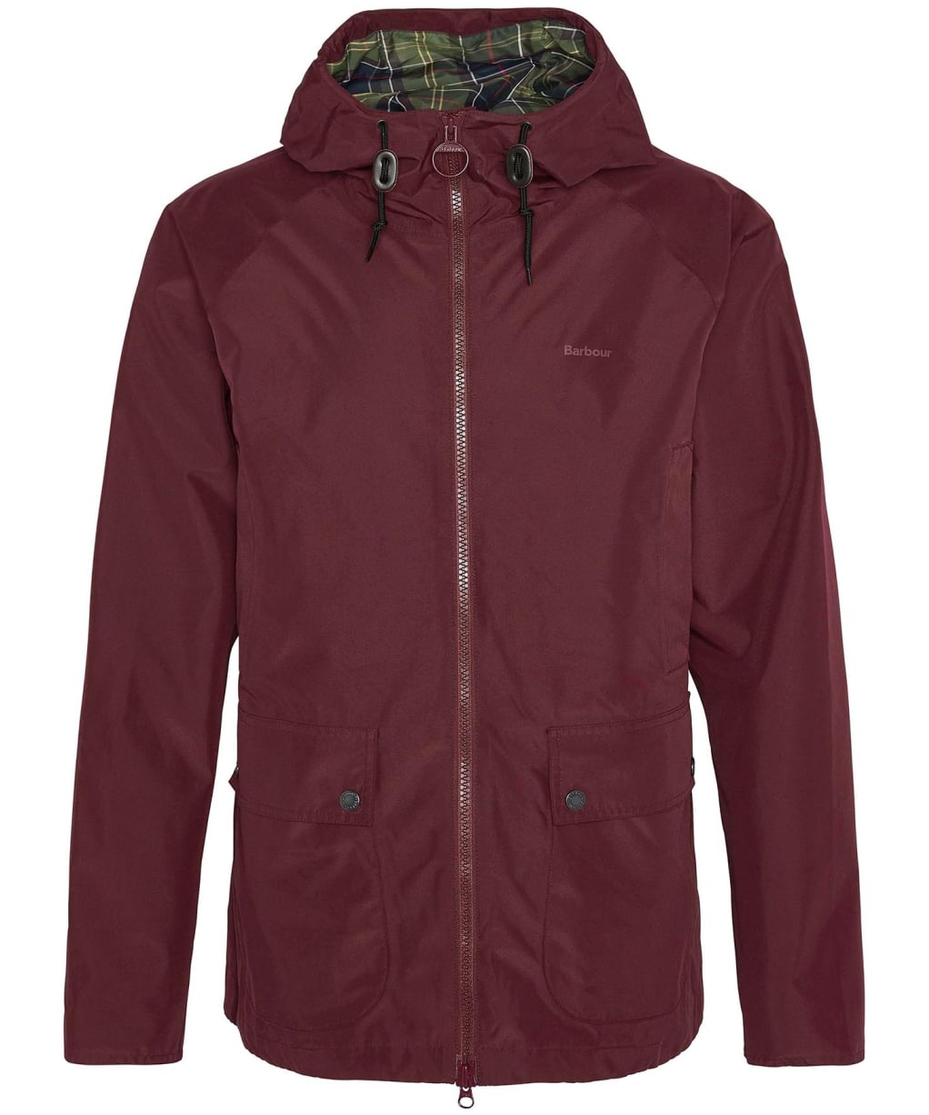 Men's Barbour Hooded Domus Waterproof Jacket - Bordeaux