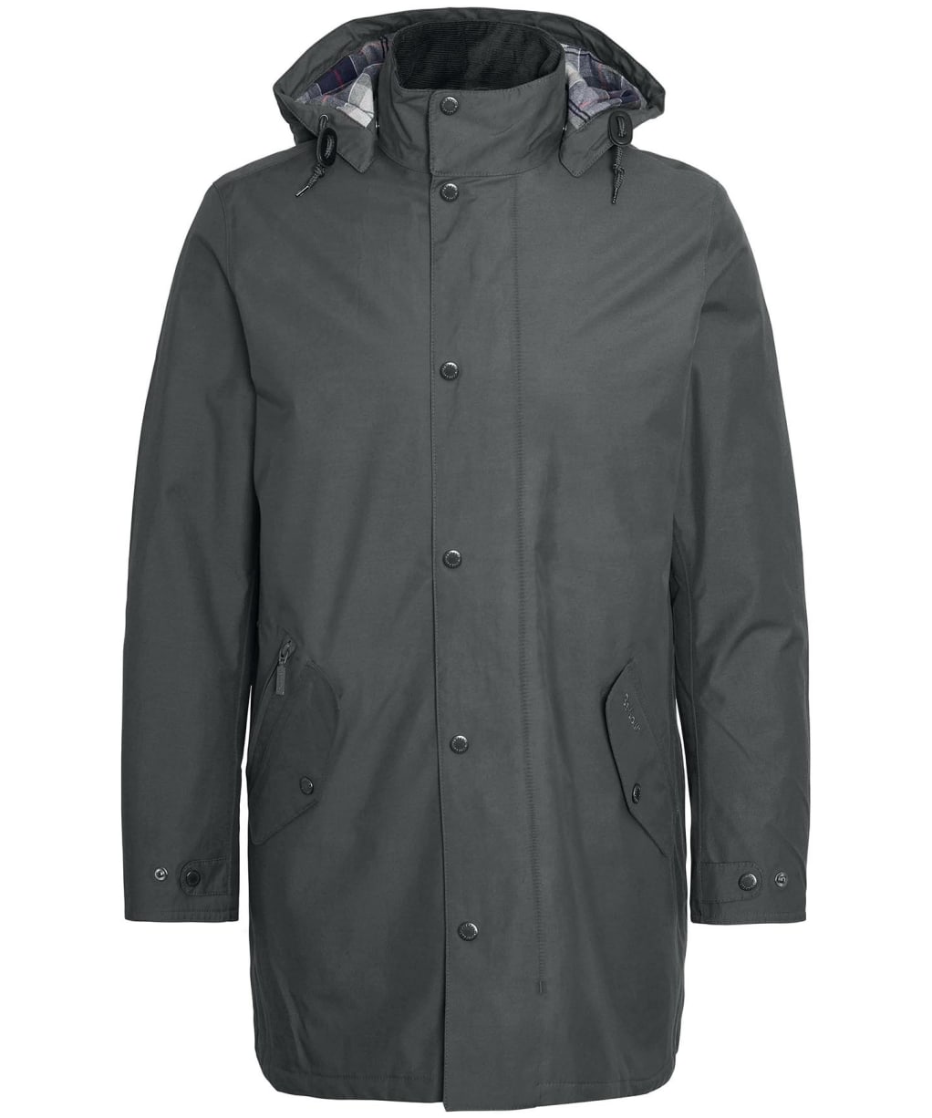 Men's Barbour Chelsea Mac Waterproof Jacket - CHARCOAL/BLUE GR