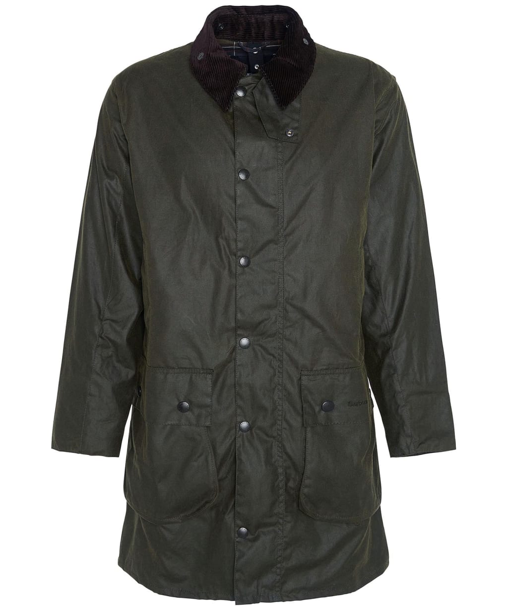 Men's Barbour Border Waxed Jacket - Archive Olive