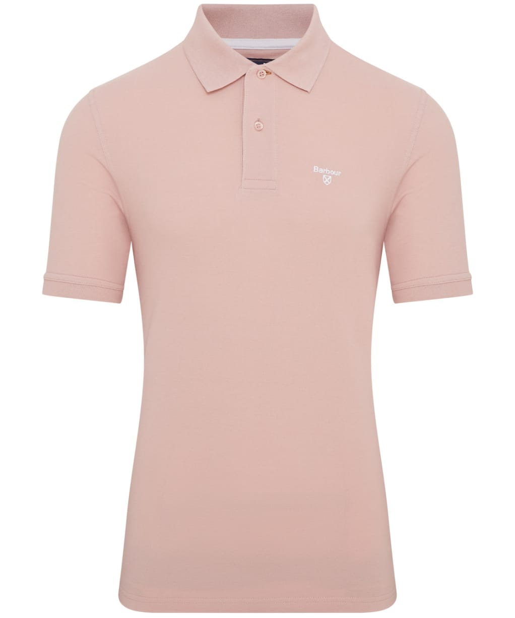 Men's Barbour Lightweight Short Sleeve Sports Cotton Polo Shirt - Pink Quartz
