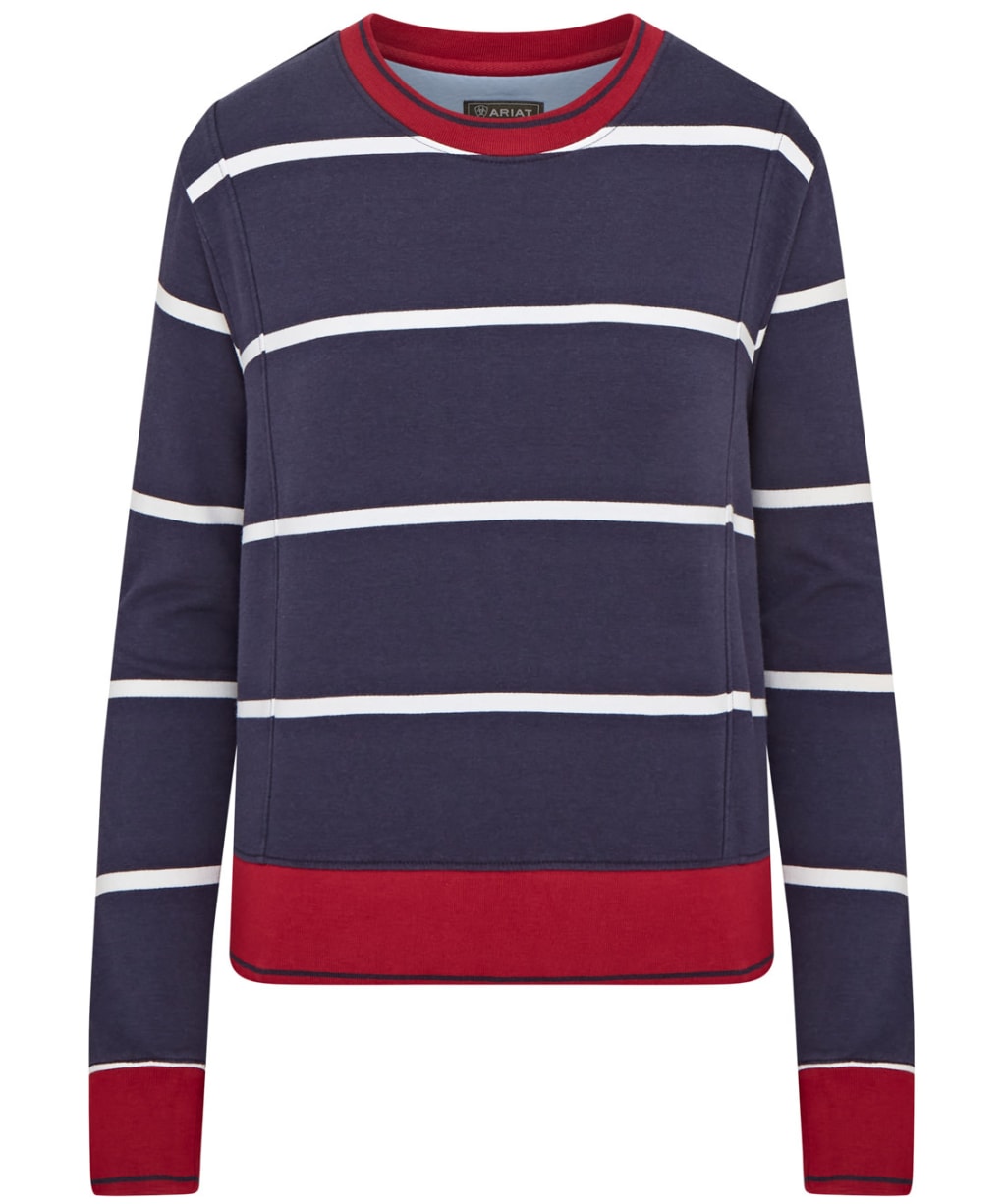 Women's Ariat Tedstock Crew Neck Sweatshirt - Navy / White