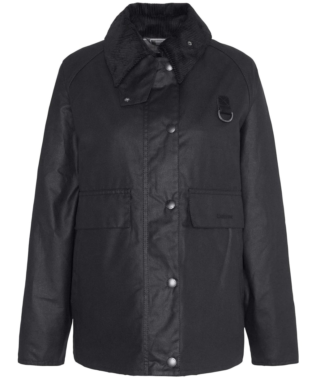 Women's Barbour Spey Waxed Jacket - Black / Modern Tartan