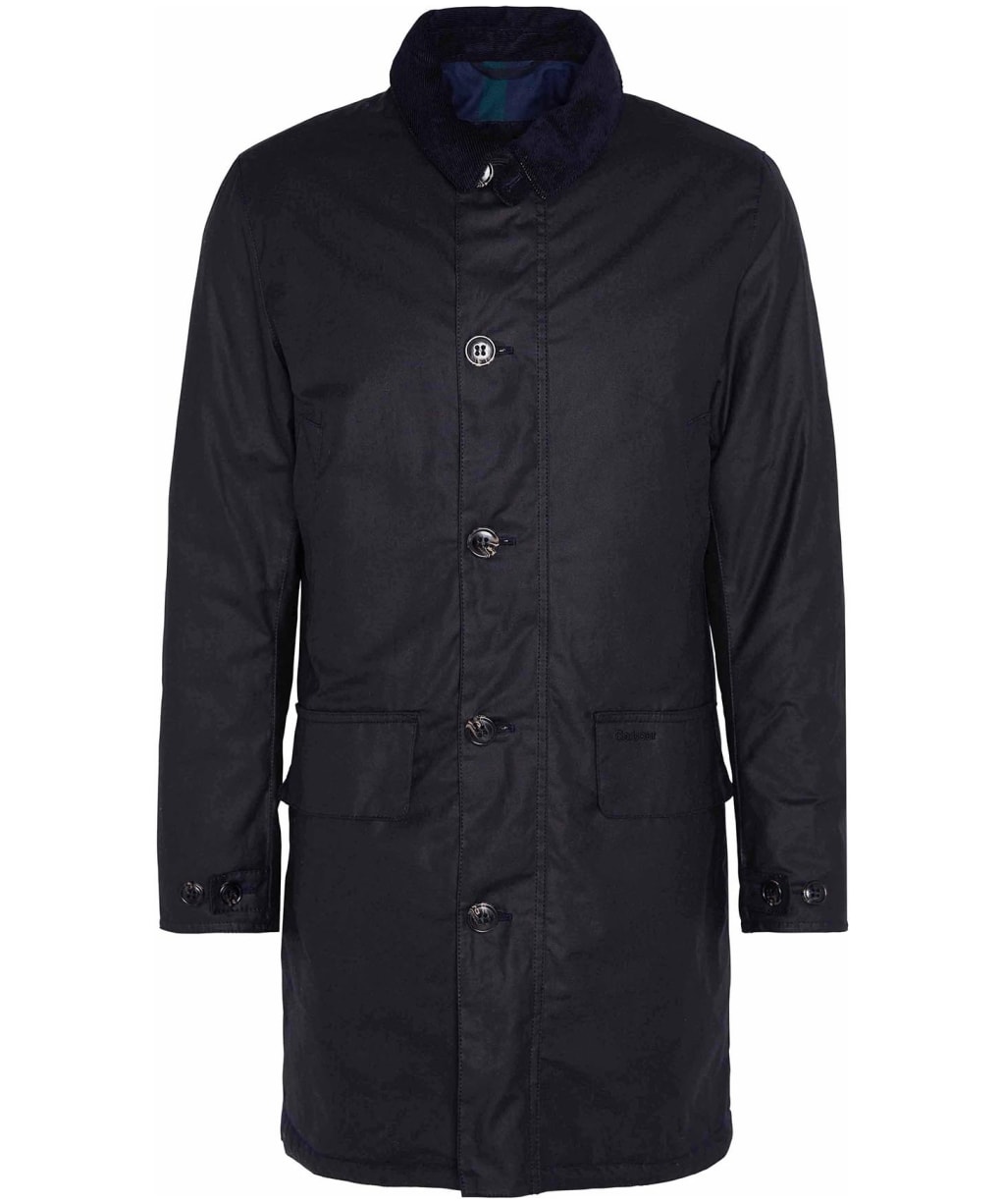 Men’s Barbour Waxed Mac - Black / Greenloch
