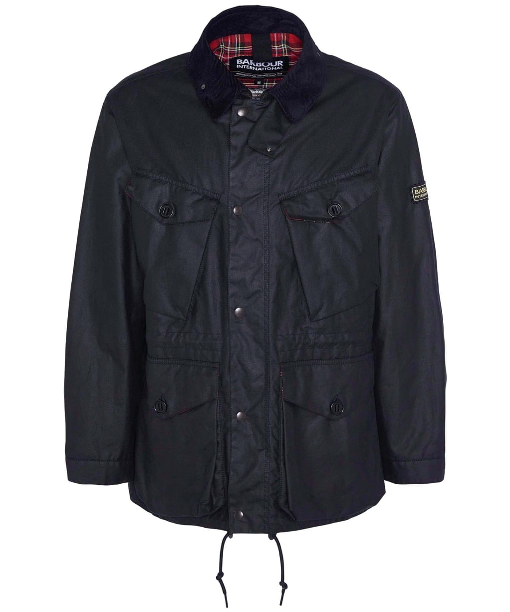 Men's Barbour International Boyer Waxed Jacket - Black