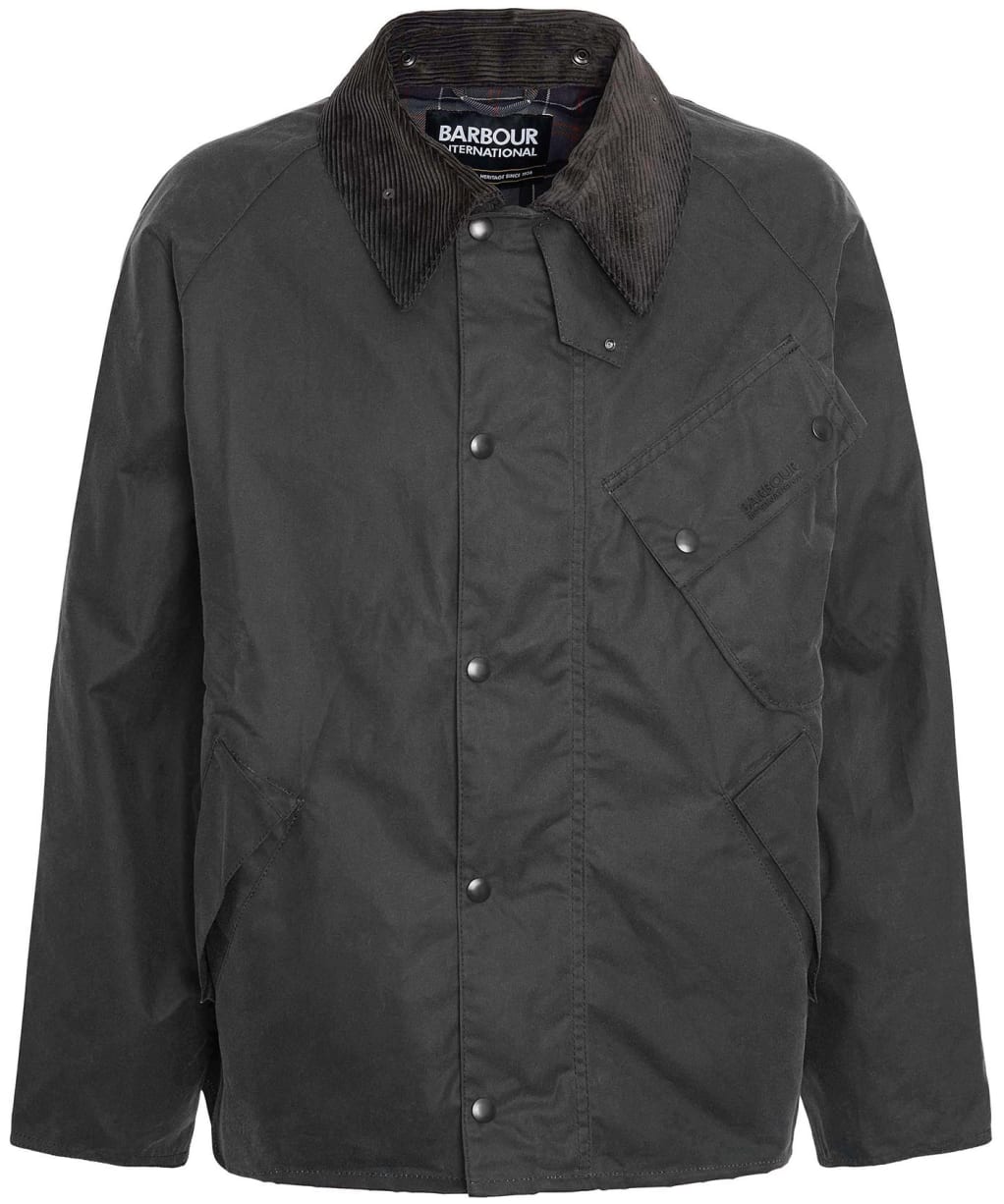 Men's Barbour International A7 Pacemaster Waxed Jacket - Charcoal