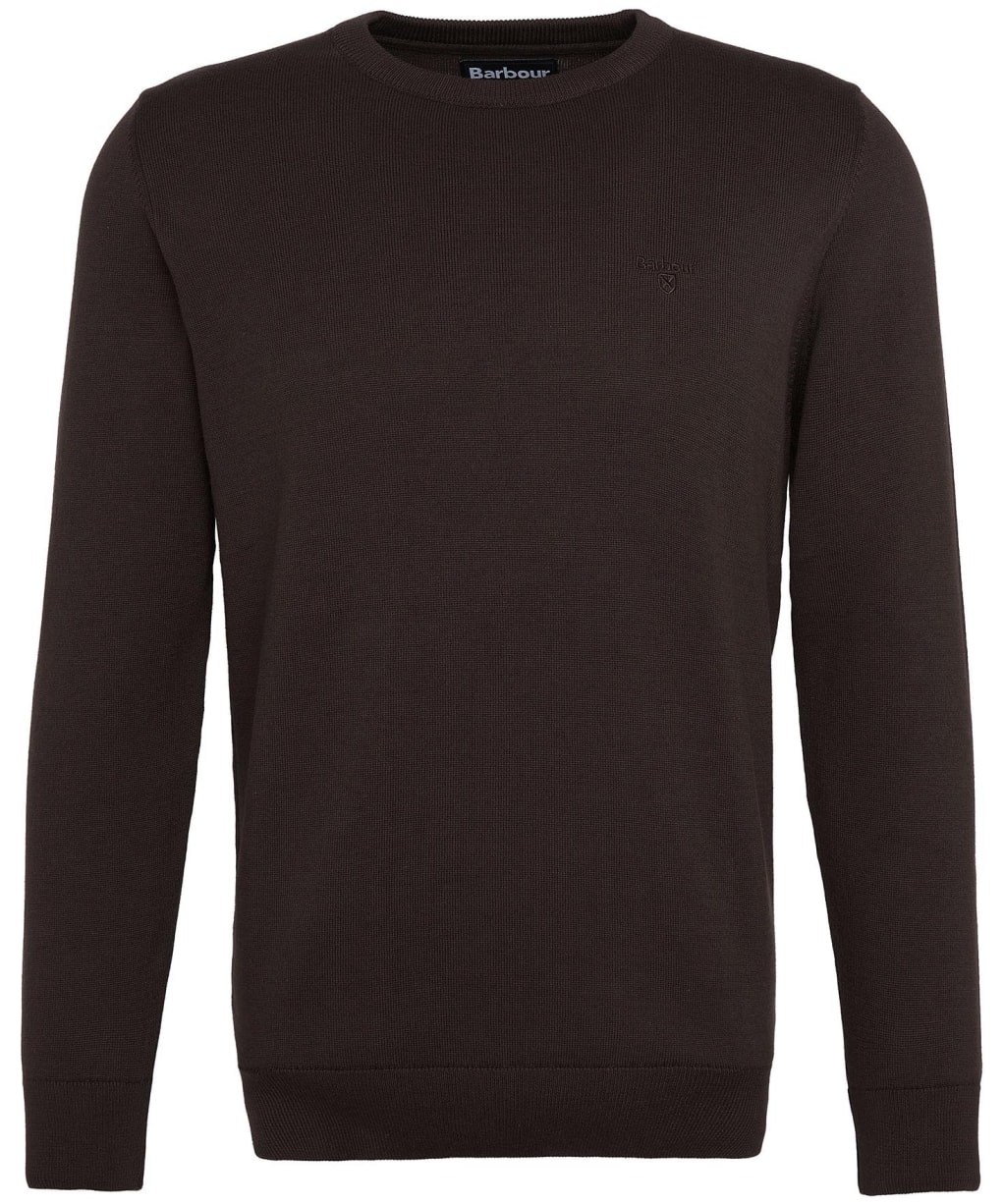 Men's Barbour Pima Cotton Crew Neck Sweater - Bitter Chocolate