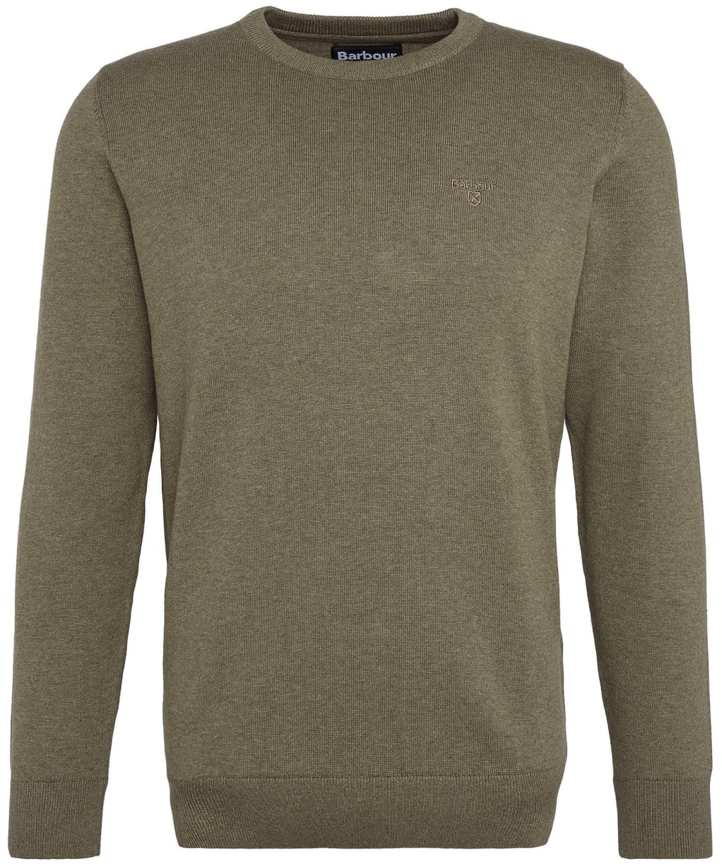Men's Barbour Pima Cotton Crew Neck Sweater - Vintage Khaki