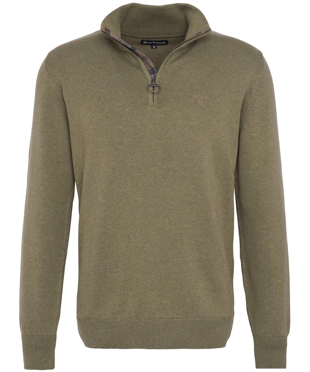 Men’s Barbour Cotton Half Zip Sweater - Vintage Khaki