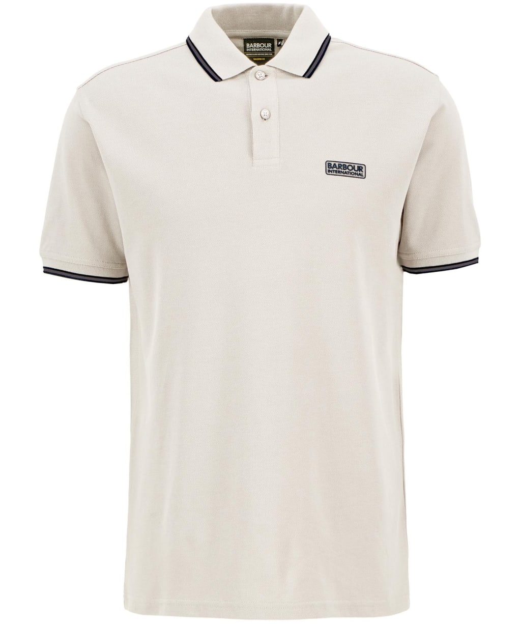 Men's Barbour International Evan Tipped Polo Shirt - Oyster Grey