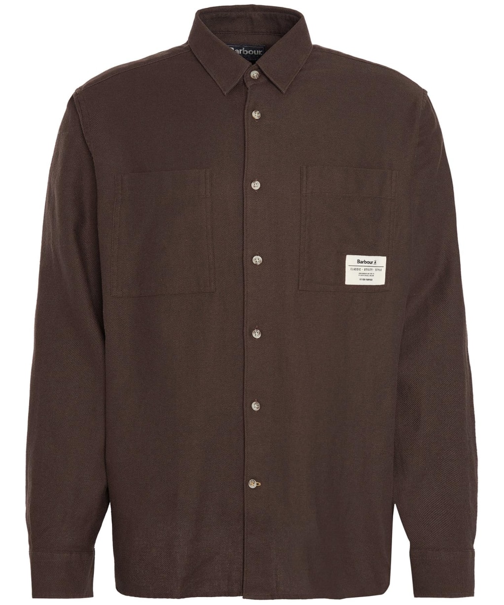 Men's Barbour Angelo Relaxed Twill Shirt - Bitter Chocolate