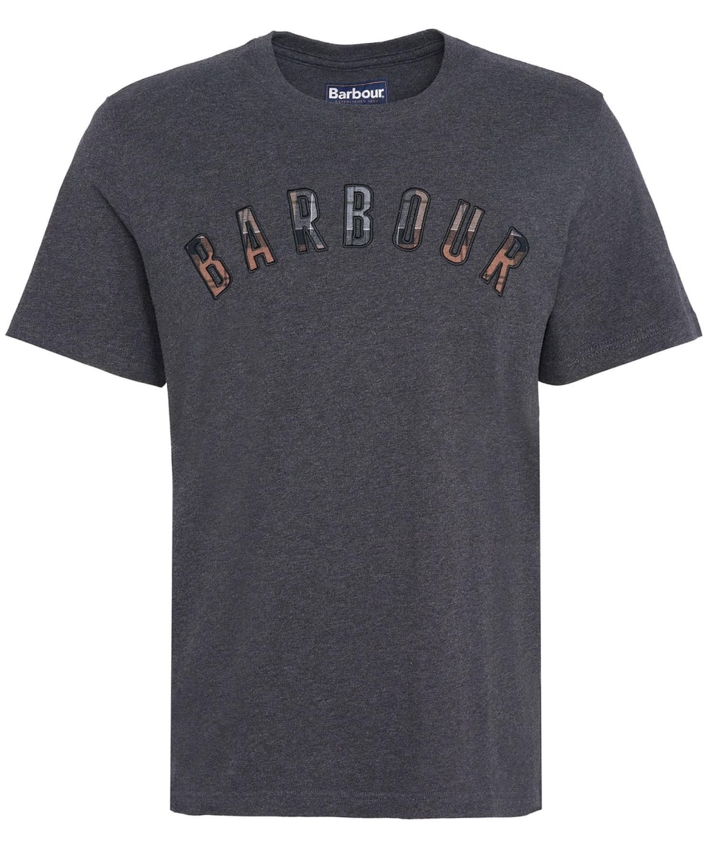 Men's Barbour Ancroft Tartan Cotton T-Shirt - Charcoal Marl