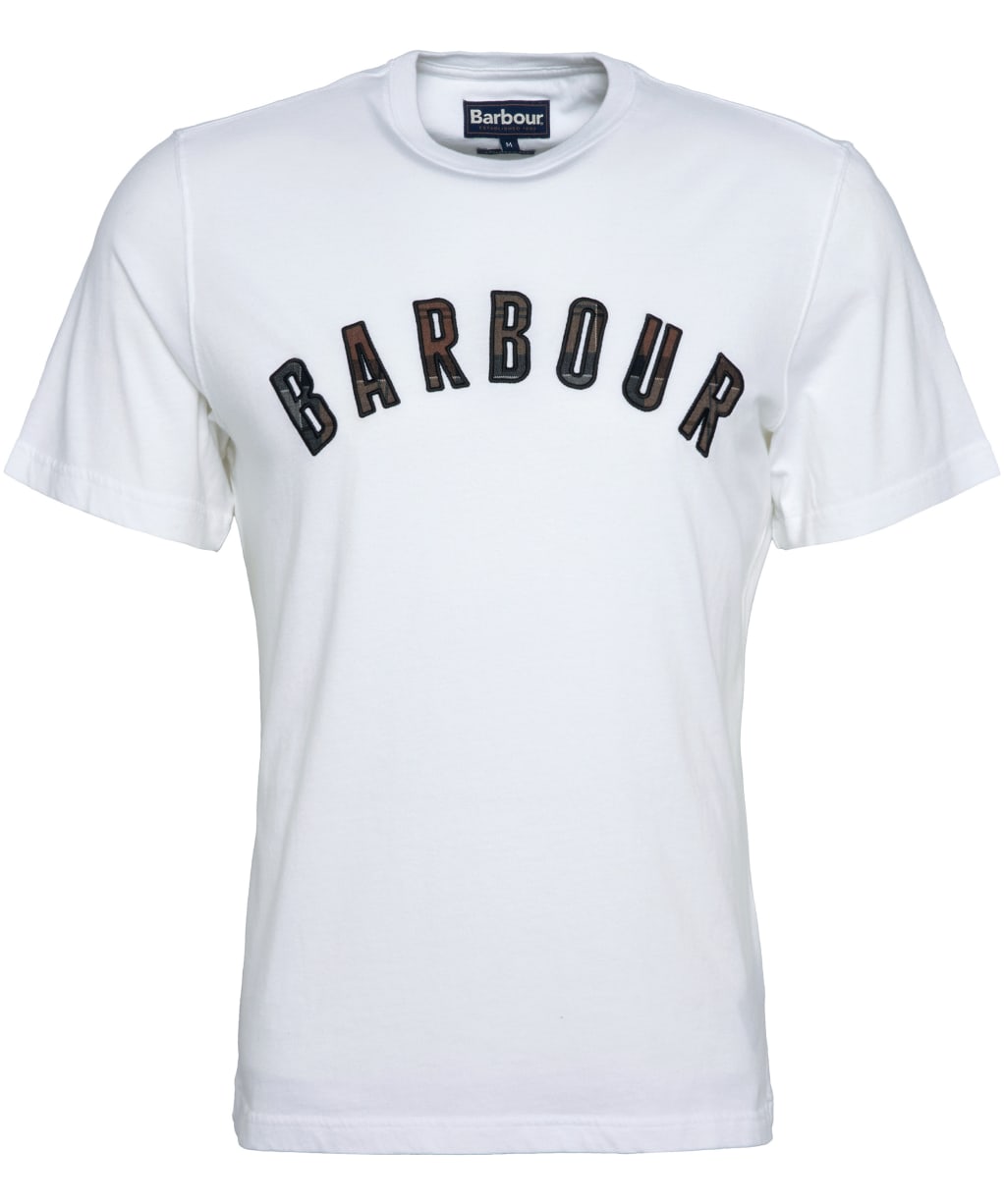 Men's Barbour Ancroft Tartan Cotton T-Shirt - WHITE/CEDARWOOD
